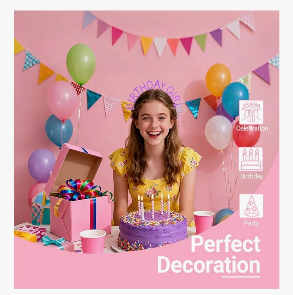 Purple Birthday Girl Sash and Headband